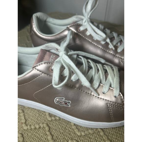 Lacoste Women's 9 Carnaby Evo rose gold Fashion Sneaker - Picture 2 of 6